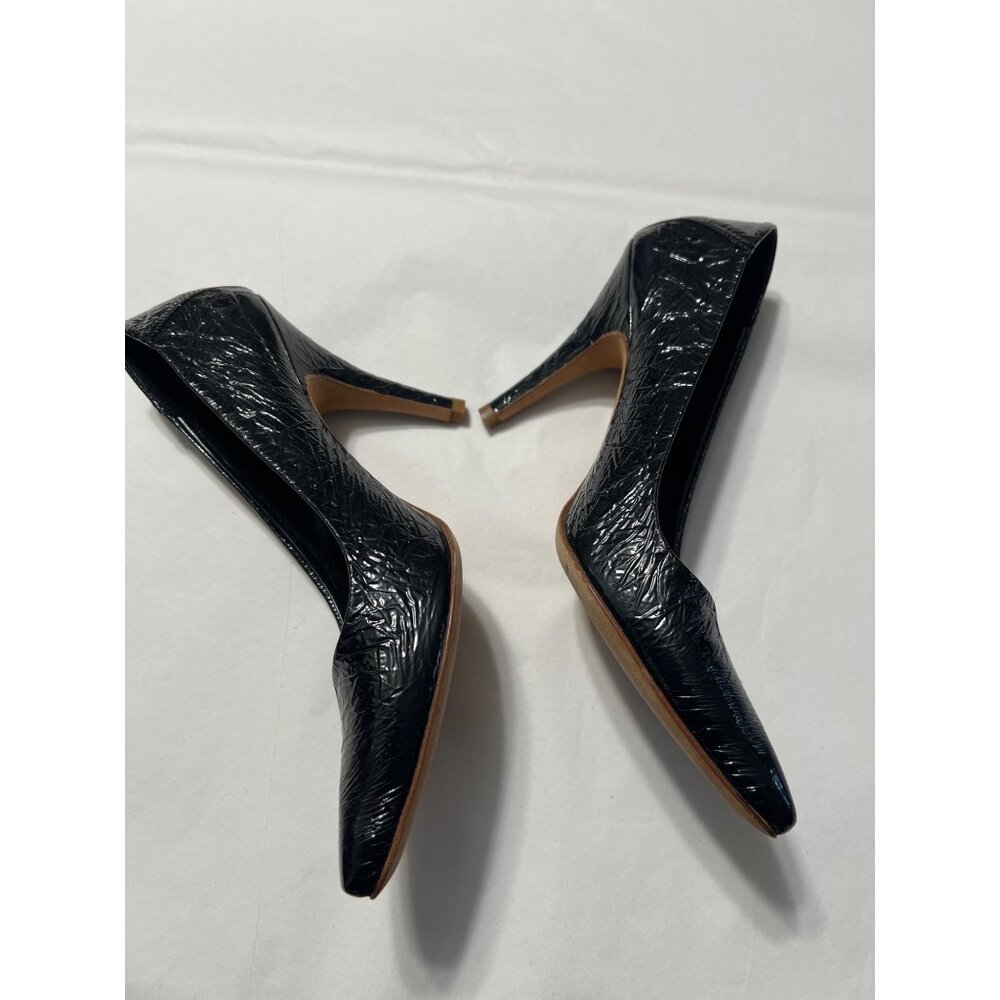 Maison Margiela Crinkle Black Patent Leather Heels Size 38 - Picture 8 of 12